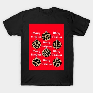 Christmas Leopard Baubles T-Shirt